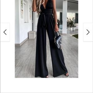 Black medium petite jumpsuit with many different tie options